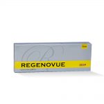 Regenovue Deep hyaluronic acid filler for smooth, natural volume, targeting deep wrinkles and folds with long-lasting results in a 1.1mL syringe.